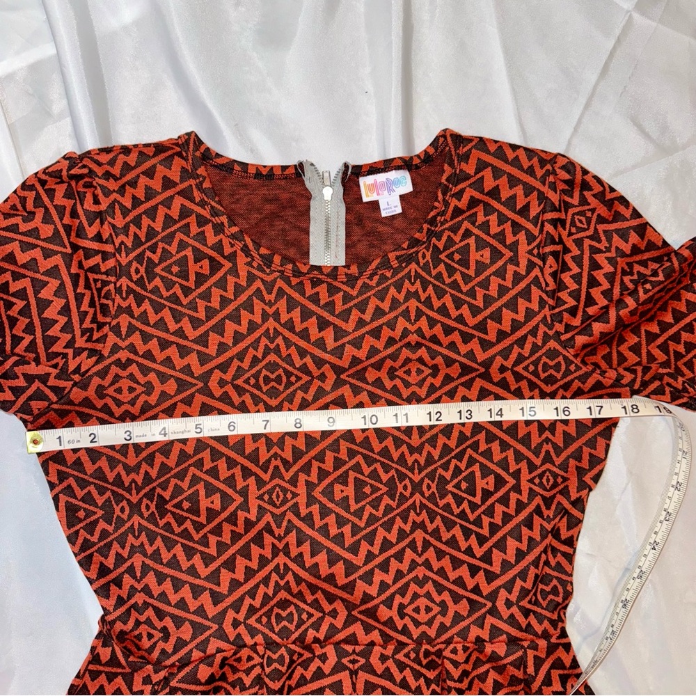Retro Women’s BOHO Aztec Geometric Chic Dress Black Orange Fall Autumn - Picture 11 of 11